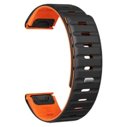 Magnetisk klokkerem i silikon for Garmin Fenix 8/7X/Epix Svart+oransje 22 mm