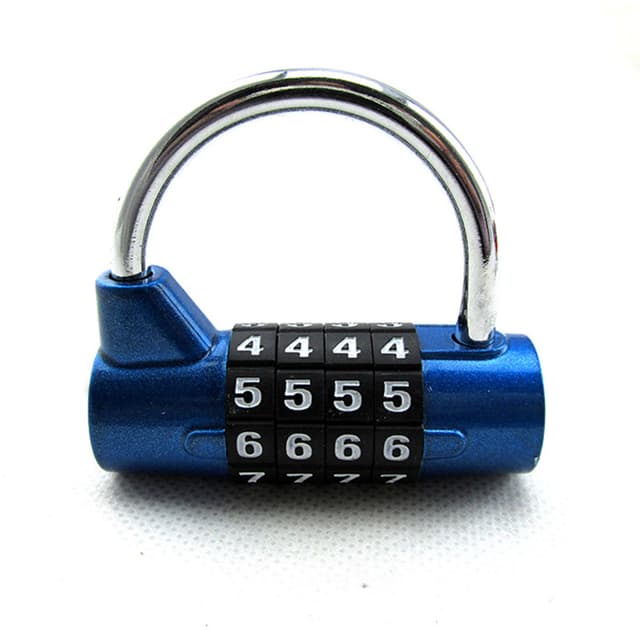 4-siffrigt U-format kombinationshänglås för gymskåp Blå