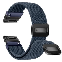 Hurtigutløsende magnetisk elastisk nylonflettet reim kompatibel med Garmin Fenix-serien Blå 26 mm