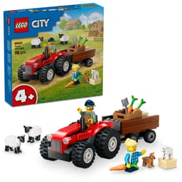 LEGO City Sett med rød traktor, henger og sau 60461