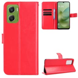 SKALO Motorola Moto G06 Power 4G PU-læder Flip Cover - Rød - Rød
