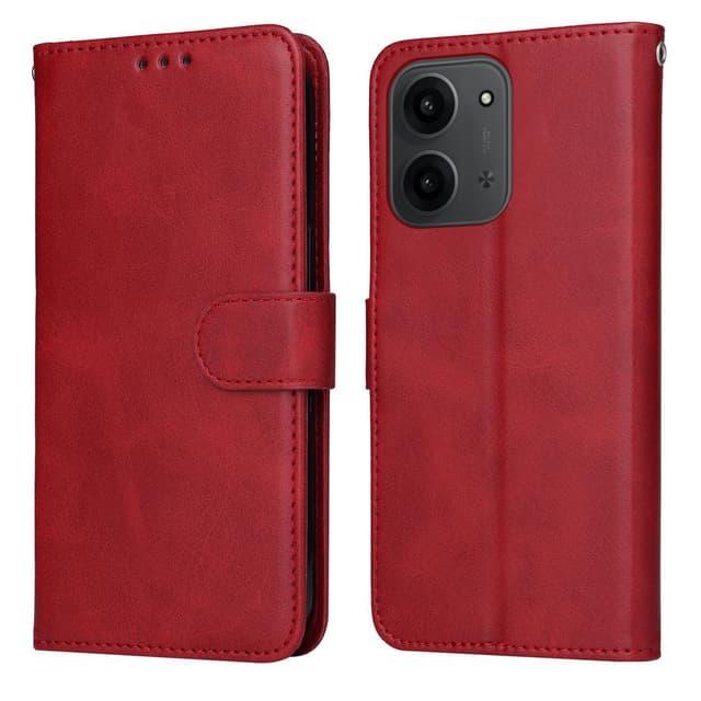 SKALO Xiaomi Redmi 15C (173mm) PU-læder Flip Cover - Rød