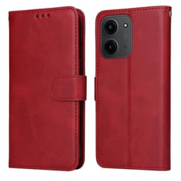 SKALO Xiaomi Redmi 15C (173mm) PU-læder Flip Cover - Rød