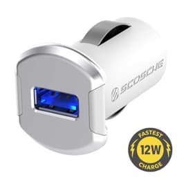 Revolt enkel 12W USB billader - hvid/sølv