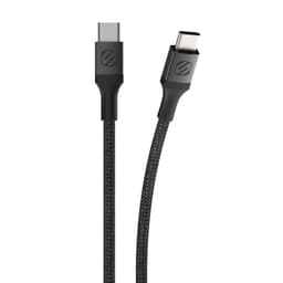 Strikeline Braided ladekabel USB-C til USB-C - 30 cm - sort