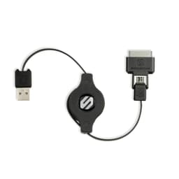 Sleeksync dobbelt ladekabel Micro & 30 pin til USB-A 93 cm - sort