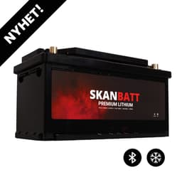 SKANBATT Premium Lithium - 12V 100Ah 100A BMS - 359x178x188mm - Bluetooth - Heat  - 8 Års garanti - Bobil