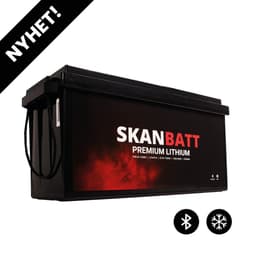 SKANBATT Premium Lithium - 24V 100Ah 100A BMS - 502x186x242mm - Bluetooth - Heat - 8 Års garanti