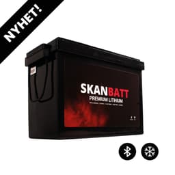 SKANBATT Premium Lithium - 12V 280Ah 200A BMS - 384x204x268mm - Bluetooth - Heat - 8 Års garanti