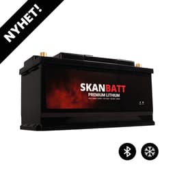 SKANBATT Premium Lithium - 12V 180Ah 160A BMS - 354x176x187mm - Bluetooth - Heat - 8 Års garanti
