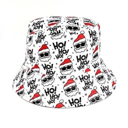 Julenissens sammenleggbare bøttehatt Vendbar fiskerlue Hodeplagghatt Julenissen