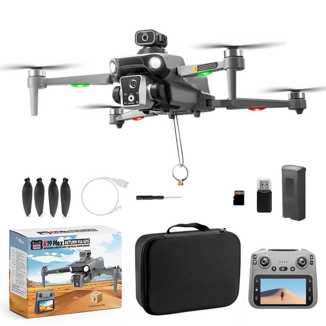 XKJ K19 Drone Drone Airdrop GPS Dobbeltkamera Luftfotografering Hjemrejse