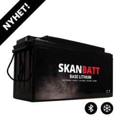 SKANBATT Base Lithium - 12V 200Ah 200A BMS - 485x170x240mm - Bluetooth - Heat - 3 Års garanti