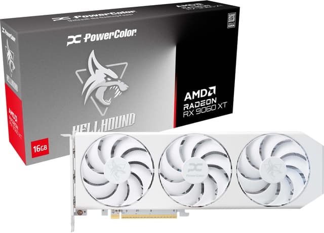 Powercolor HELLHOUND SPECTRAL WHITE AMD Radeon RX 9060XT grafikkort