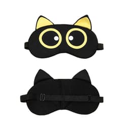 Kylande ögonmask för avkopplande sömn - Svart med gula ögon