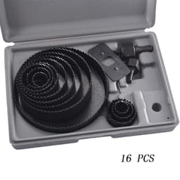 16 stk. hullsagsett i karbonstål - Trebearbeidingshullsagbor