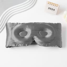 Dobbeltsidig silkeøyemaske for søvn og reiser Grå