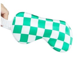 19 Momme silkerutete øyemaske - Mykt, pustende søvnhjelpemiddel Grønn