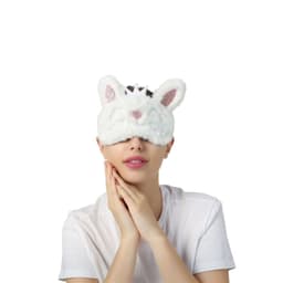 Justerbar Vit Krona Katt Ögonmask för Bekväm Sömn
