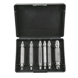 6 stk Dobbelthodet Skrueuttrekker Sett - Sølv Karbonstål Skruefjerner Kit