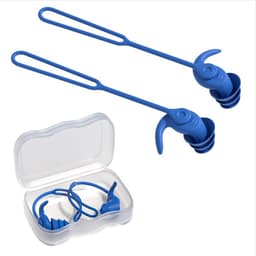 Vanntette Svømmeørepropper med Snor - Anti-Tap Design Blå