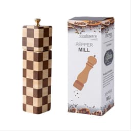 8-tommers firkantet rutete pepperkvern - manuell keramisk kryddermølle