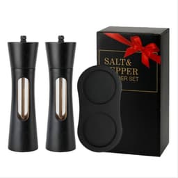 20 cm 2-delt krydderkvernsett med eikebase og synlig vindu