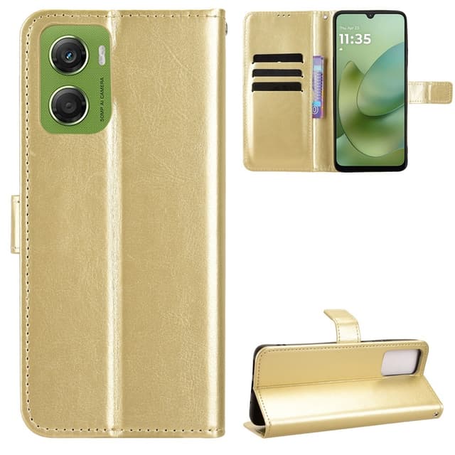 SKALO Motorola Moto G06 4G PU-læder Flip Cover - Guld - Guld