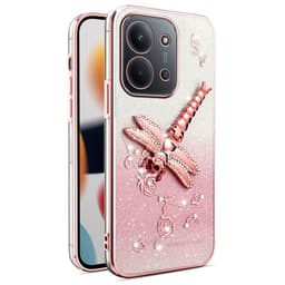 SKALO Xiaomi Redmi 15C (173mm) KADEM Dragonfly Glitter Cover - Pink
