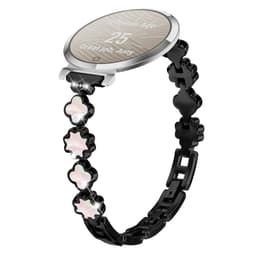 Elegant kløver perlemor metallklokkebånd kompatibelt med Garmin Lily 2 Sort