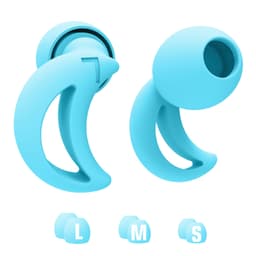 Halvmåneformade brusreducerande silikonöronproppar - 1 par Blå