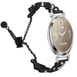 Garmin Lily 2 -yhteensopiva sydän-timanttirannekoru - Tyylikäs sinkkiseoksesta valmistettu puoliranneke Musta