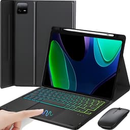 Bluetooth-näppäimistökotelo kosketuslevyllä ja taustavalolla - Musta - Yhteensopiva Xiaomi Pad 6/6 Pro 11-tuuman kanssa