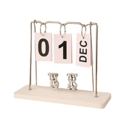 Metallsvingkalenderdekorasjon: Moderne og enkel dekorasjon Hvit