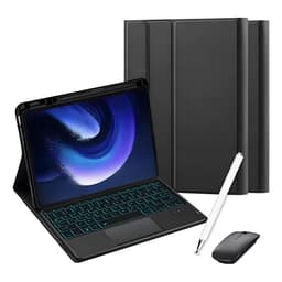 Bluetooth-tastaturdeksel med berøringsplate og bakgrunnsbelysning - Kompatibelt med Xiaomi Pad 5 Pro 12.4"" - Svart
