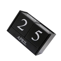 Puinen Kalenteri Ikuinen Pöytäkoriste Musta