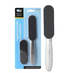 Fotfil for fjerning av hard hud, dobbeltsidig fotskrubber i rustfritt stål