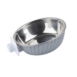 Riippuva lemmikkikulho - Ruostumattomasta teräksestä valmistettu häkkikulho kissoille ja koirille Harmaa