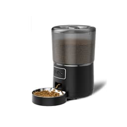 Wi-Fi-aktiveret smart foderautomat til kæledyr, 4L hundefoderautomater med skål i rustfrit stål Sort