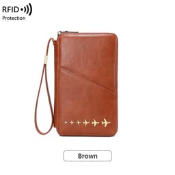 2025 RFID-suojattu passikotelo - Ruskea PU-nahkainen matkalompakko