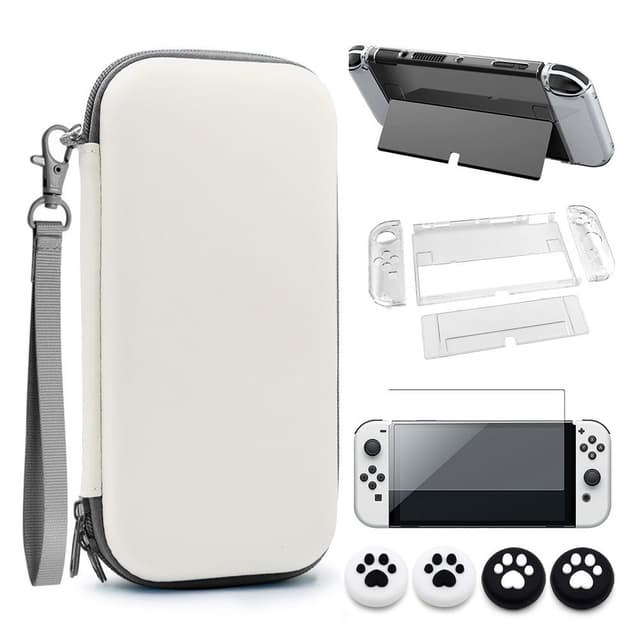 SWITCH OLED BÄRVÄSKA SET - SKYDDANDE EVA HÅRDSKAL MED STÄLL