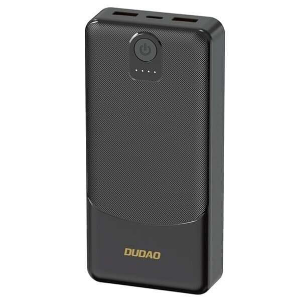Dudao Powerbank 20000 mAh 2.4A med 2 × USB– Svart