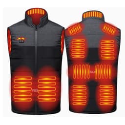 Älykäs lämmitetty liivi harmaa-musta 10000mAh akulla - 11 lämmitysaluetta, säädettävä lämpötila XXL