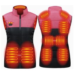 Smart varm vest rød og svart med 10000mAh batteri - 11 sone karbonfiber oppvarming 3XL