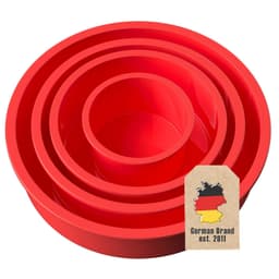 4x sæt bageforme silikone kageform (rød)