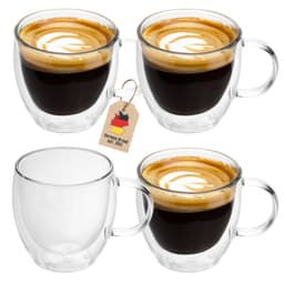 4x Teglas Kaffeglas Kaffekopp Mugg Termoglas 100-150ml