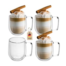 4x Kaffeglass Teglass Dobbeltvegget Termisk Glass 200ml