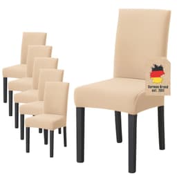 6x Stoltrekk 38-45 cm sete og 45-65 cm rygghøyde (krem)