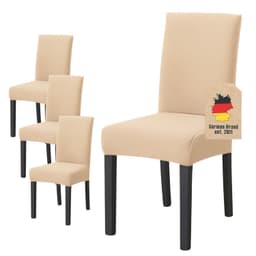 4x Tuolinpäälliset Tuolien suojus (kermanvärinen)