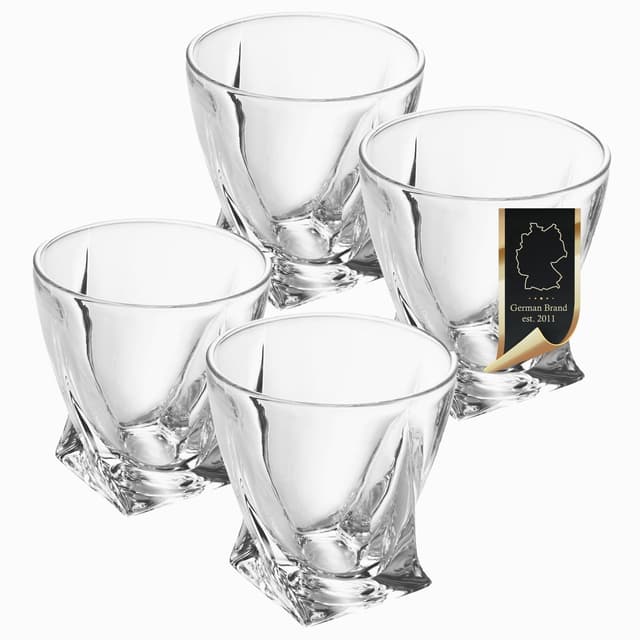 4x Whiskyglas Old Fashioned Whiskey Kristallglas
